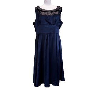 Lindy Bop Pinup Style Satin Dress. Midnight Blue. US Size 4X  New with Tags